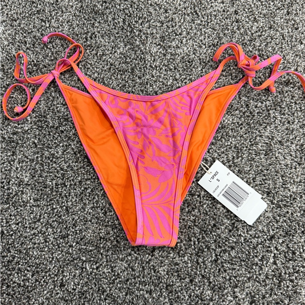 L*Space levy classic  orange and Pink Bikini Bottom